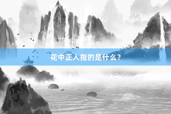 花中正人指的是什么？