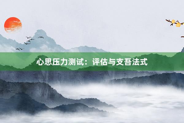 心思压力测试：评估与支吾法式